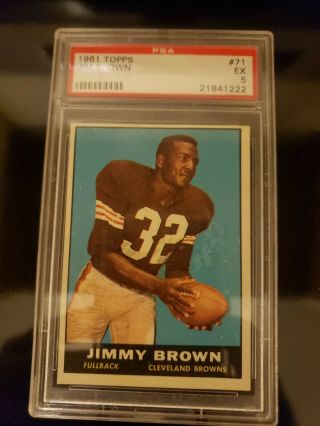 1961 Topps 71 Jim Brown Browns Ex Psa 5