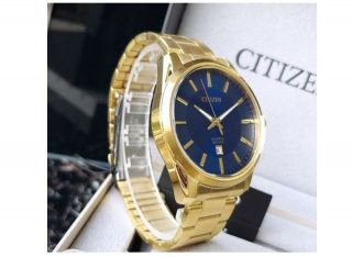 Citizen Quartz Mens Dress Watch Wr 100m Bi1032 - 58l Gold Plated Steel Uk Seller