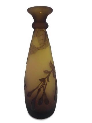 Emile Galle Glass Vase Cameo Solifleur C.  1905 - 1908 art nouveau antique 3