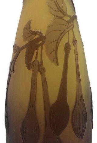 Emile Galle Glass Vase Cameo Solifleur C.  1905 - 1908 art nouveau antique 5