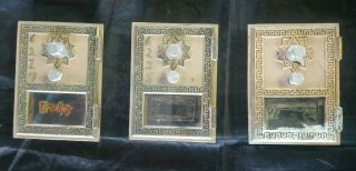 Three (3) Vintage Post Office Lock Box Door And Brass Frame Made By Federal Lock