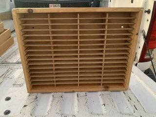 Vintage Napa Valley Box Co Pine Wood 64 Slots Cassette Tape Wall Mount Holder