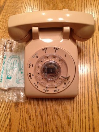 Vintage Beige Rotary Dial Desktop Telephone Western Electric Bell System 500dm