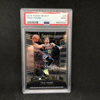 2018 - 19 Select Trae Young Rookie Card Rc 45 Psa 9 Hawks