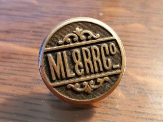 Vintage Ml & Rr Co Railway Railroad N.  S.  Meyer Ny Uniform Brass Button