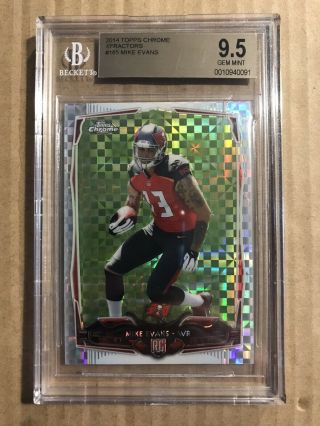 2014 Mike Evans Topps Chrome Xfractor Rookie Rc Bgs 9.  5 Gem Bucs 185