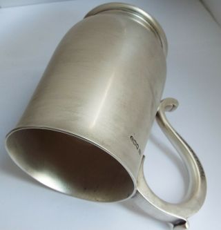 FINE LARGE HEAVY MAPPIN & WEBB ENGLISH ANTIQUE 1938 STERLING SILVER PINT TANKARD 5