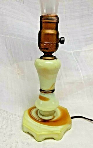 Vintage Slag Glass Akro Agate Lamp