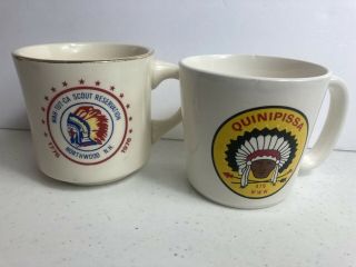 Vtg 2 Boy Scouts Souvenir Mugs Bicentennial And Quinipissa Indian Named Camps