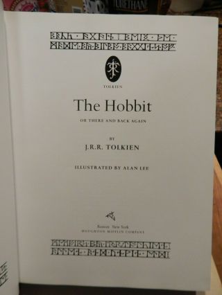 Vintage JRR Tolkien The Hobbit Illustrated Alan Lee Hardcover w/ Dust jacket 2