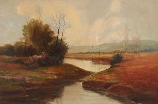Large Antique c1900 Signed American Impressionist River Landscape Oil Painting 3