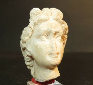 Wonderful Ancient Greco - Roman Marble Head Of Apollo - 100 Bc – 100 Ad