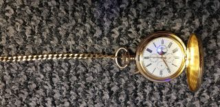 Rotary Pocket Watch Gold Plated Moonphase & Day Indicator Only