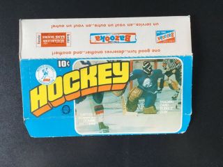1976 - 77 Wha O - Pee - Chee Hockey Empty Wax Pack Display Box Nhl.  Shape