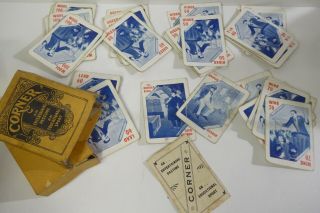 Early Vintage Boxed Game Deck Of Cards Set Corner Entertaining Education Sport