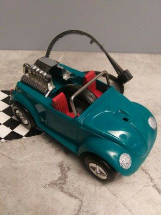 Vintage Rare Kenner/marx Green Ssp Vw Beetle Car Hot Rod With Rip Cord
