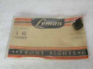 Vtg Lyman 3 Vc Rifle Front Open Sight Bead Dove Tail Marlin Winchester Remington