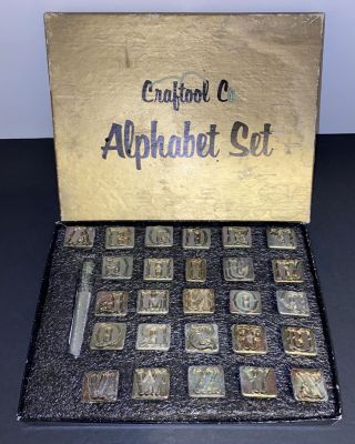 Vintage Craftool Co Alphabet 3/4 " Stamp Set Leather Tools 8131