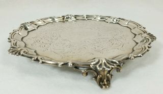 Antique 1849 English Sterling Silver Salver By Edward & John William Barnard