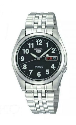 Seiko Men’s Watch 5 Automatic Black Dial Steel 37mm Case SNK381K1 2