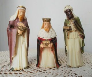 Vintage 40’s 3 Wise Men Figures 5” Kings Christmas Nativity British Hong Kong