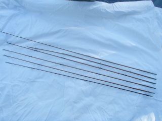 6 Assorted Vintage Bamboo Fly Rod Tip Sections Only