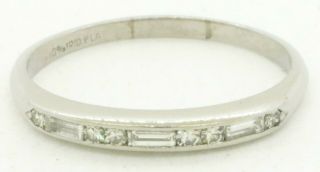 Antique Platinum Elegant High Fashion Vs1/f 0.  30ct Diamond Band Ring Size 8