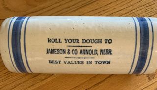 Antique Crock Advertising Rolling Pin 2