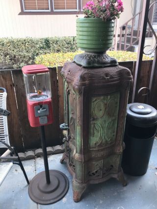 Antique Cast Iron Ruud Humphrey Ornate Water Heater Copper Coil NO 4 - A 4 Doors 2