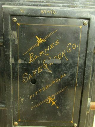 ANTIQUE Barnes Safe & Lock Co Pittsburgh Philadelphia 1800 ' s Fire Safe w/ Combo 5