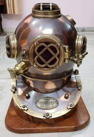 Hand Crafted Copper Scuba Morse Boston Brass Diving Helmet Us Navy Divers Helmet
