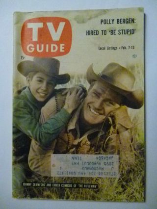 Tenn.  Feb 7 1959 Tv Guide Rifleman Chuck Connors Lee Marvin Naked City P Bergen