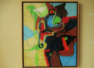 Mcm Abstract Expressionist Painting By Lee Byron Jennings 1977 Chicago Artist