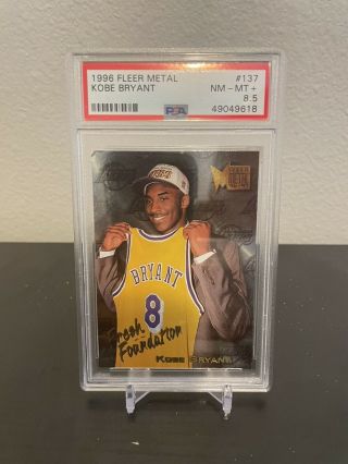 1996 - 97 Fleer Metal 137 Kobe Bryant Rookie Rc Psa 8.  5 Graded Basketball Card