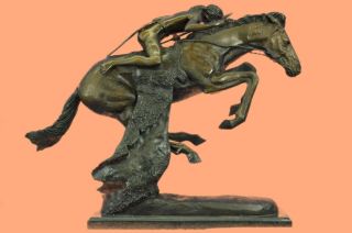 Large Vintage Bronze Sculpture " The Cheyenne " By Frederic Remington 27 " Figurine