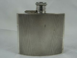 , Art Deco Sterling Silver Hip Flask,  1939,  118gm