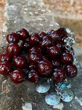 Handmade German Faturan Rosary Islamic Prayer 33 Beads Misbaha Tasbih 67grm Red 5
