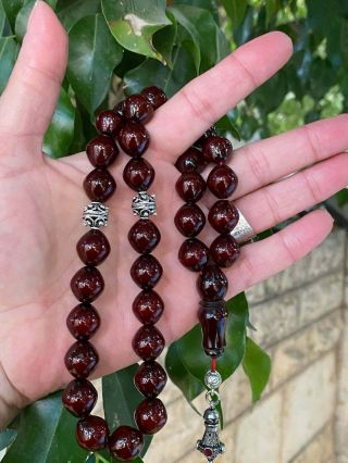 Handmade German Faturan Rosary Islamic Prayer 33 Beads Misbaha Tasbih 67grm Red 6