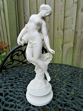 Antique 19thc R&l Parian Naked Female Figure Of " Evening Dew " C1880 - Pradier