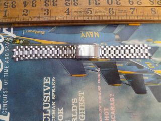 Vintage Antique Old Stainless Steel Jager Lecoultre Gay Freres Watch Bracelet