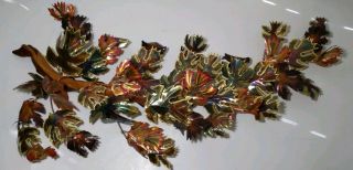 Bill Blackford Copper Metal Art Sculpture Wall Hanging Leaves Branches Brutalist 2