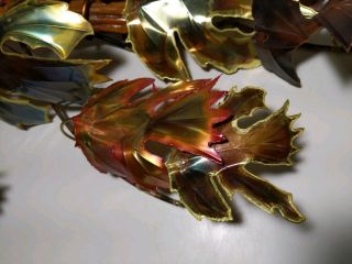 Bill Blackford Copper Metal Art Sculpture Wall Hanging Leaves Branches Brutalist 5