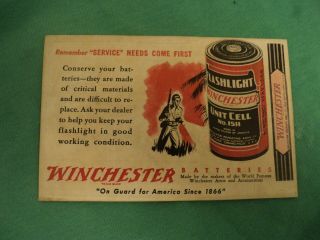 Vintage Postcard Winchester Flashlight Batteries