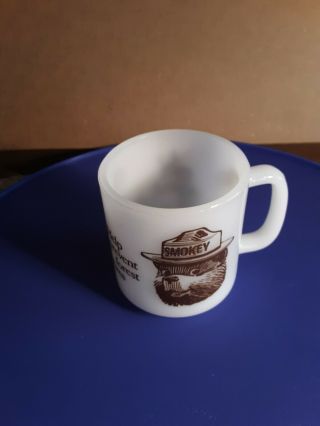 Vintage Smokey The Bear Glasbake Coffee Mug Help Prevent Forest Fires