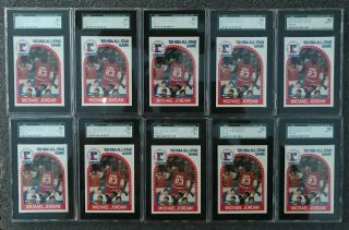 10 Cards - - 1989 - 90 Hoops Michael Jordan Bulls All - Star 21 Sgc 92=8.  5=nm -,
