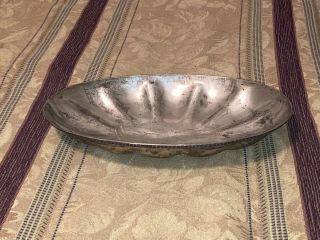 Lg Vtg Mexican 925 Sterling Silver Oval Platter Plate 14x9x2 In 590g