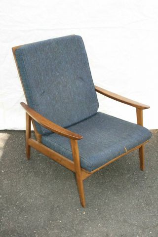 Vintage Danish Design Mid Century Modern Lounge Arm Chair Wood Slats