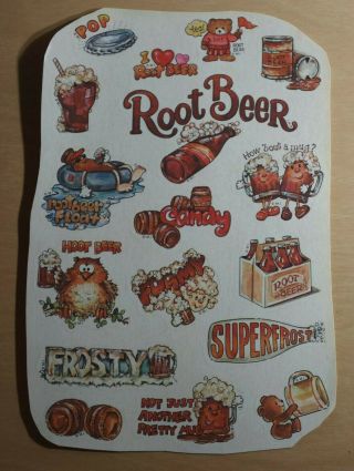 Vintage Root Beer Scratch And Sniff Sticker Sheet Strong Scent Mark 1
