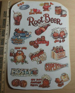 Vintage Root Beer Scratch and Sniff Sticker Sheet Strong Scent Mark 1 2