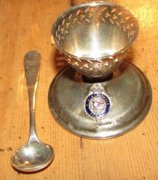 Antique 1912 Rms Olympic White Star Line British Silver Souvenir Eggcup & Spoon